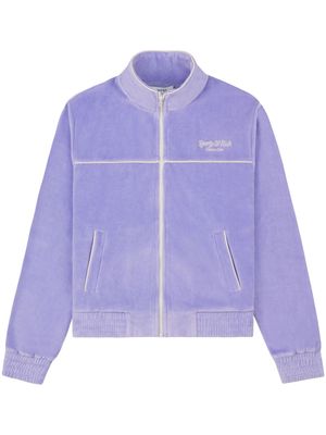 Sporty & Rich Script cotton velour track jacket - Purple