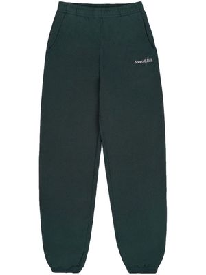 Sporty & Rich Serif Logo cotton track pants - Green