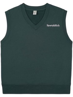 Sporty & Rich Serif Logo cotton vest - Green