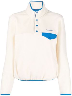 Sporty & Rich Serif logo-embroidered polar sweater - Neutrals