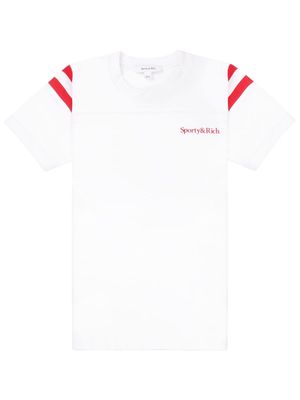 Sporty & Rich Serif Logo Football T-shirt - White