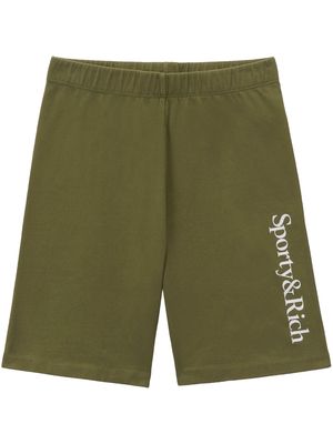 Sporty & Rich Serif logo-print shorts - ARMY