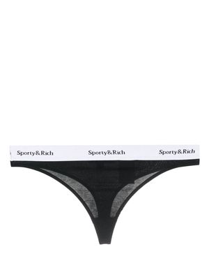 Sporty & Rich Serif logo-print thong - Black