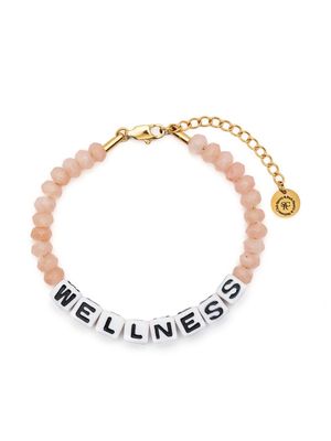 Sporty & Rich slogan-detail beaded bracelet - Pink
