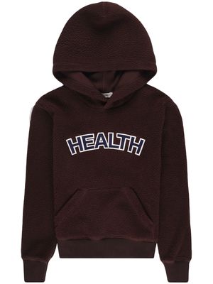 Sporty & Rich slogan-patch fleece hoodie - Brown