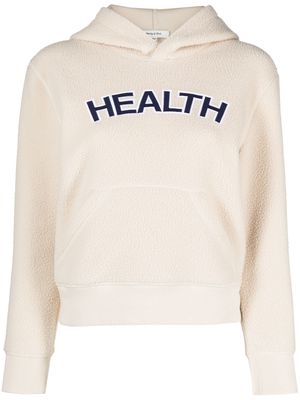 Sporty & Rich slogan-patch fleece hoodie - White
