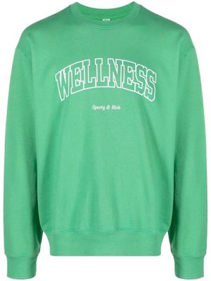 Sporty & Rich slogan-print cotton sweatshirt - Green