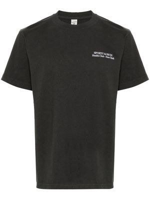 Sporty & Rich slogan-print cotton T-shirt - Black