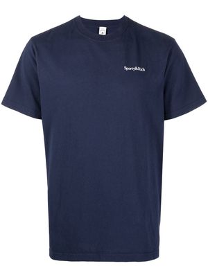 Sporty & Rich slogan-print cotton T-shirt - Blue