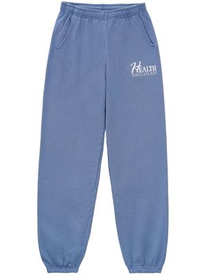 Sporty & Rich slogan-print cotton track pants - Blue