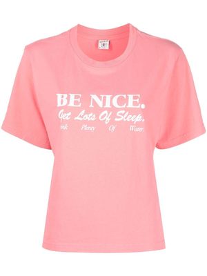 Sporty & Rich slogan-print short-sleeved T-shirt - Pink