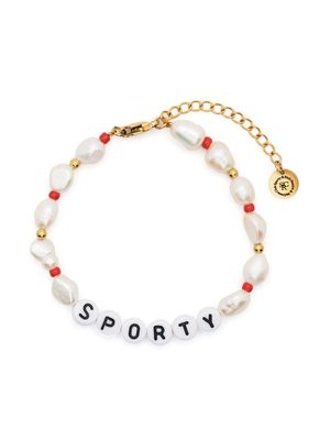 Sporty & Rich Sporty pearl bracelet - White