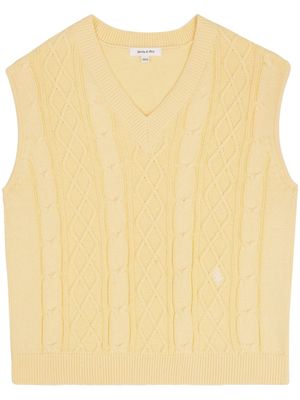 Sporty & Rich SRC cable-knit vest - Yellow