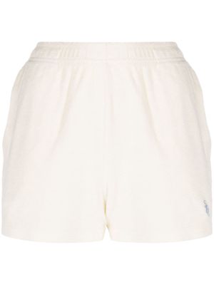 Sporty & Rich SRC-embroidered terry-cloth shorts - Neutrals