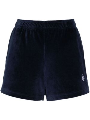 Sporty & Rich SRC velour mini shorts - Blue