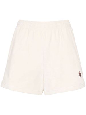 Sporty & Rich SRC velour mini shorts - Neutrals