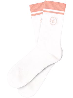 Sporty & Rich stripe-detail ankle socks - White