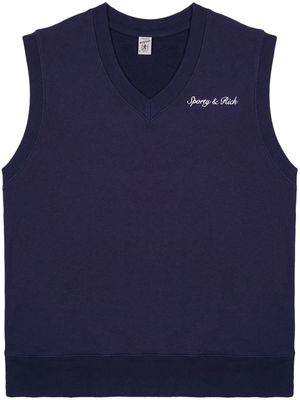 Sporty & Rich Syracuse cotton vest - Blue