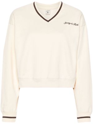 Sporty & Rich Syracuse embroidered-logo sweatshirt - Neutrals