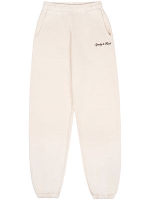 Sporty & Rich Syracuse embroidered-logo track pants - Neutrals