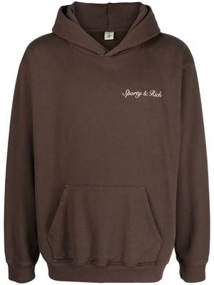 Sporty & Rich Syracuse logo-print hoodie - Brown