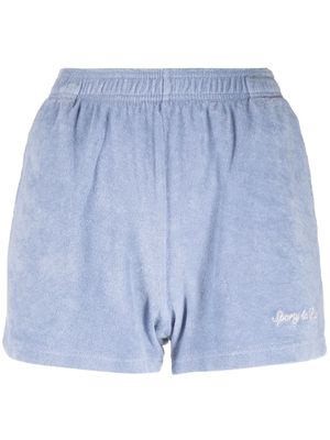 Sporty & Rich Syracuse terry-cloth shorts - Blue
