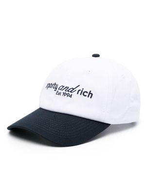 Sporty & Rich Tank cotton baseball cap - White