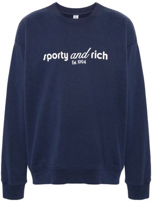 Sporty & Rich Tank cotton sweatshirt - Blue