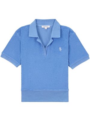 Sporty & Rich Terry embroidered-logo polo shirt - Blue
