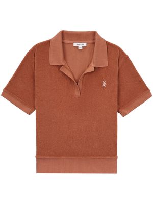 Sporty & Rich Terry embroidered-logo polo shirt - Orange