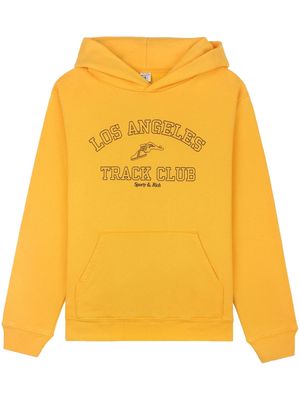 Sporty & Rich Track Club logo-print hoodie - Yellow