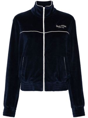 Sporty & Rich velour zip-up jacket - Blue