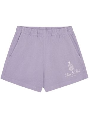 Sporty & Rich Vendome logo-embroidered shorts - Purple