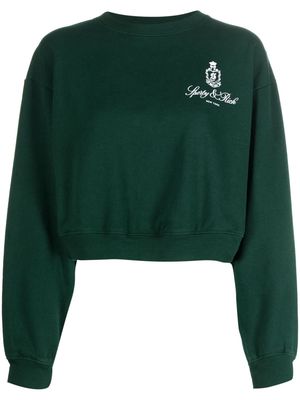 Sporty & Rich Vendome logo-print cotton sweatshirt - Green