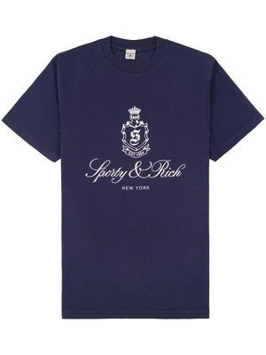 Sporty & Rich Vendome logo-print T-shirt - Blue