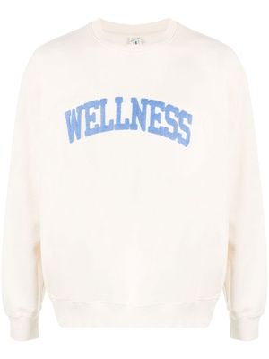 Sporty & Rich Wellness-appliqué cotton sweatshirt - Neutrals