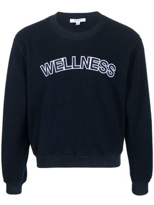 Sporty & Rich Wellness bouclé cropped sweatshirt - Blue