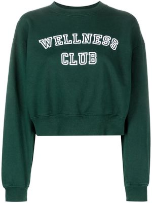 Sporty & Rich Wellness Club cropped cotton sweatshirt - Green