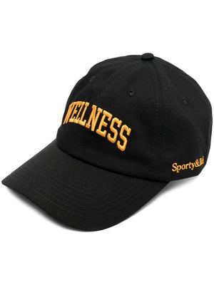 Sporty & Rich Wellness embroidery baseball cap - Black