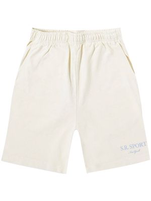 Sporty & Rich Wimbledon cotton shorts - White