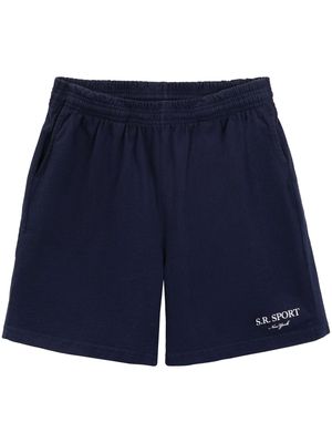 Sporty & Rich Wimbledon logo-print shorts - NAVY