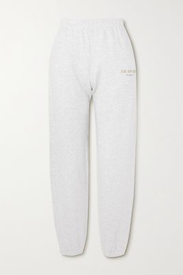Sporty & Rich - Wimbledon Printed Cotton-blend Jersey Track Pants - Gray