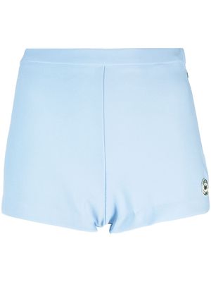 Sporty & Rich x Lacoste logo-patch mini shorts - Blue