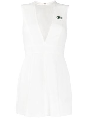 Sporty & Rich x Lacoste logo-patch tennis dress - White