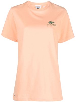 Sporty & Rich x Lacoste slogan-print T-shirt - Orange