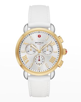 Sporty Sail Two-Tone Gold Watch in White