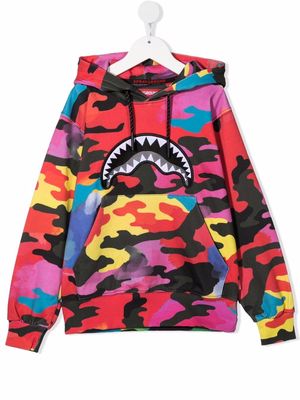 sprayground kid camouflage Monster hoodie - Red
