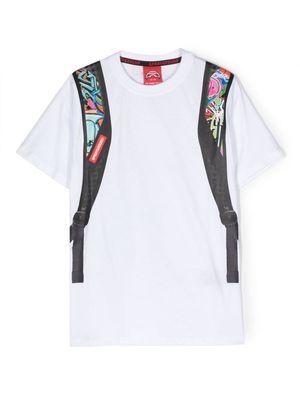 sprayground kid Graffiti Backpack cotton T-shirt - White