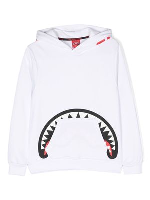 sprayground kid graphic-print cotton hoodie - White