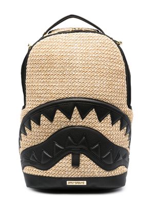 sprayground kid raffia Shark backpack - Black